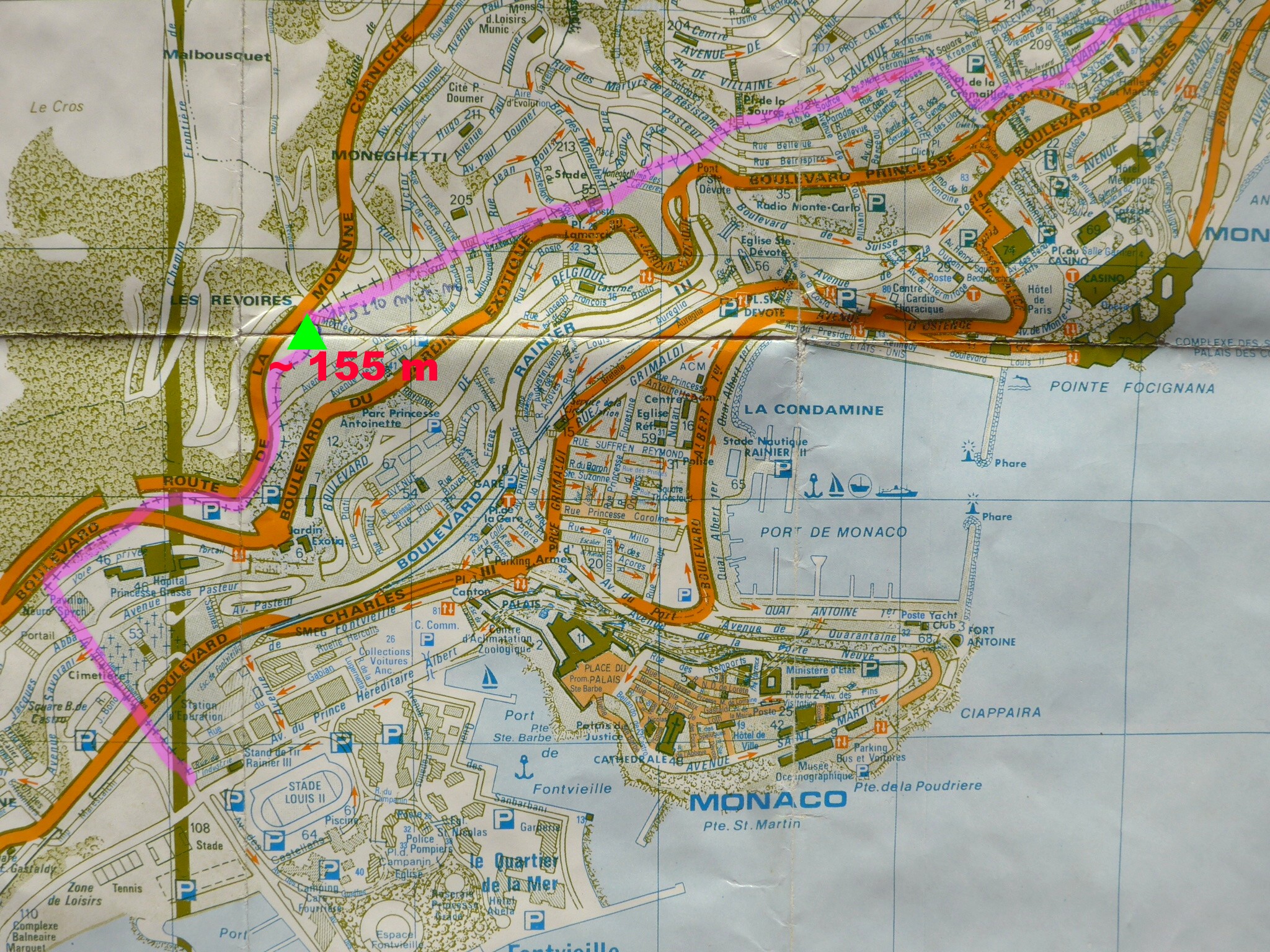 schématická mapa Monaco
